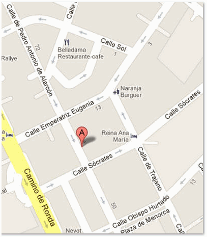Localización del Centro de Psicología AARON BECK de Granada